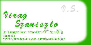 virag szaniszlo business card